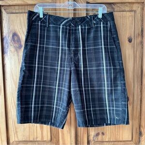 O'Neill Men's Golf Shorts Black and White Plaid - 34